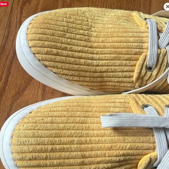 Sun + Stone men’s Kiva Yellow Lace Up Corduroy Shoes Round Toe Size 8 & 10.5 NIB - Picture 3 of 6